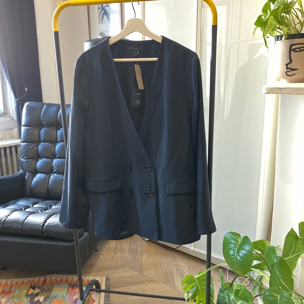 J.Crew Navy Double-Breasted Blazer